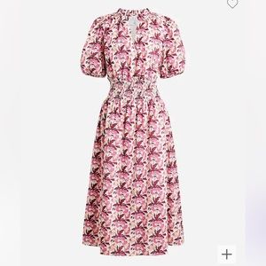 NWT J. crew Smocked-waist dress in Liberty® Butterfield Poppy fabric size XL